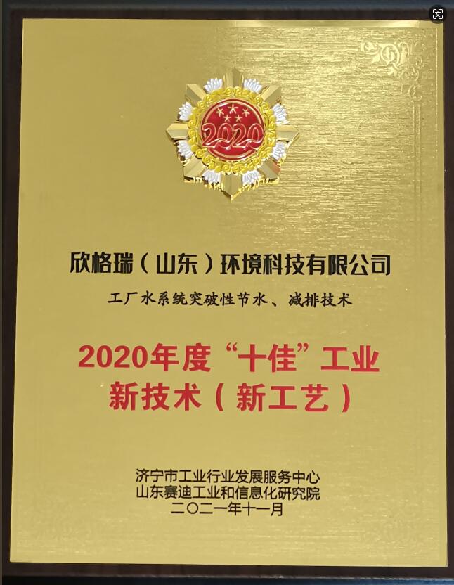 2020年度“十佳”工业新技术（新工艺）